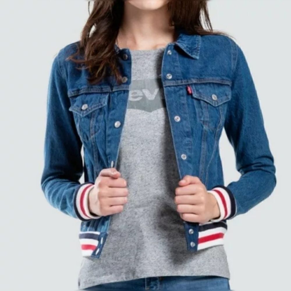 Levi's Trucker Jean Jacket Original Rib Trim Red W